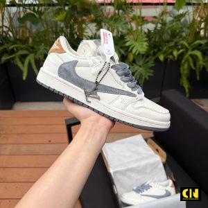Giay Nike Jordan 1 Low Travis Scott Louis Vuitton Xam Trang Giày Nike Jordan 1 Low Travis Scott Louis Vuitton Xám Trắng