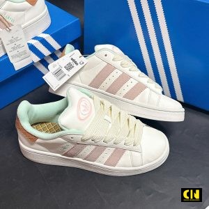 Giay Nu Adidas Originals Campus 00S Trang Phoi Soc Hong Pastel Got Nau Giày Nữ Adidas Originals Campus 00s Trắng Phối Sọc Hồng Pastel Gót Nâu
