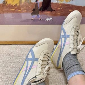 Giay Onitsuka Tiger Mexico 66 Trang Kem Hong Got Vang Giày Onitsuka Tiger Mexico 66 Trắng Kem Hồng Gót Vàng