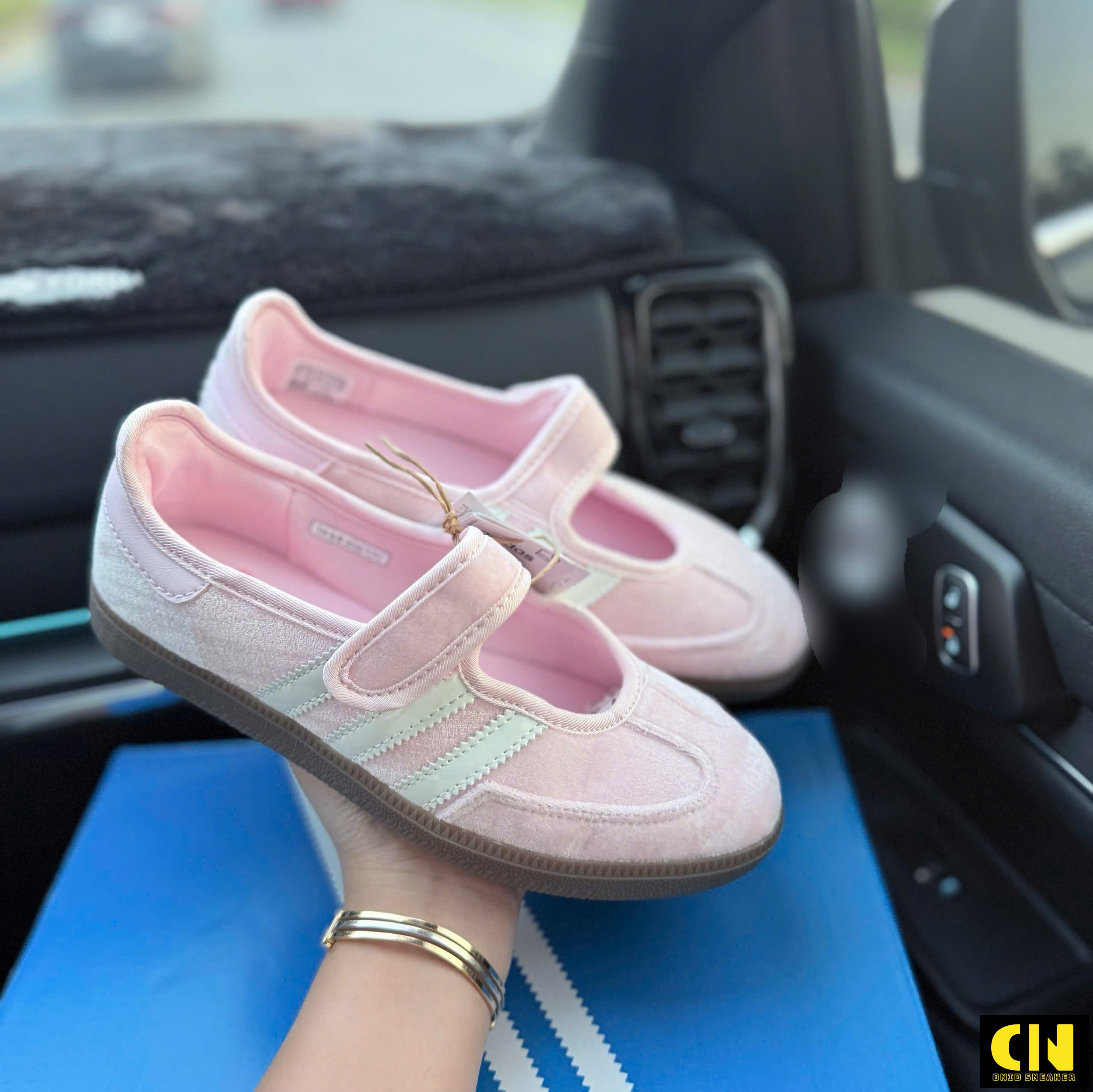 Giày Quai Dán Adidas Samba Mary Jane Hồng Trắng Giày Quai Dán Adidas Samba Mary Jane Hồng Trắng