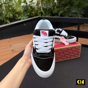 Giay Slip On Vans Knu Skool Black White Giày Slip On Vans Knu Skool Black White