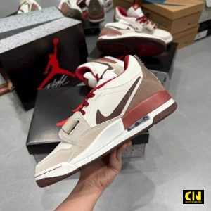 Giay Sneaker Nam Nu Nike Jordan Legacy 312 Trang Kem Nau Do Giày Sneaker Nam Nữ Nike Jordan Legacy 312 Trắng Kem Nâu Đỏ