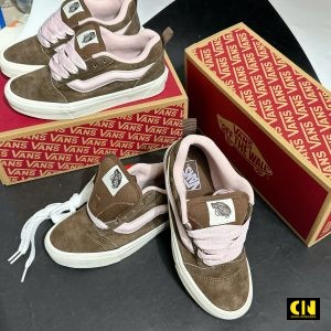 Giay Sneaker Nu Vans Knu Skool Dark Brown Pink Giày Sneaker Nữ Vans Knu Skool Dark Brown Pink