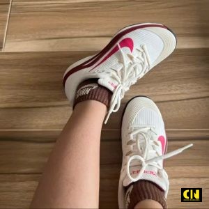 Giay Tennis Nam Nu Nike Court Air Zoom Vapor 12 Mau Trang Kem Do Giày Tennis Nam Nữ Nike Court Air Zoom Vapor 12 Màu Trắng Kem Đỏ