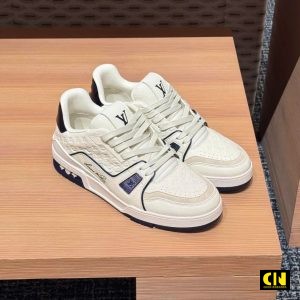 Giay The Thao Louis Vuitton Lv Trainer 54 Trang Xanh Navy Fullbox Giày Thể Thao Louis Vuitton LV Trainer 54 Trắng Xanh navy Fullbox