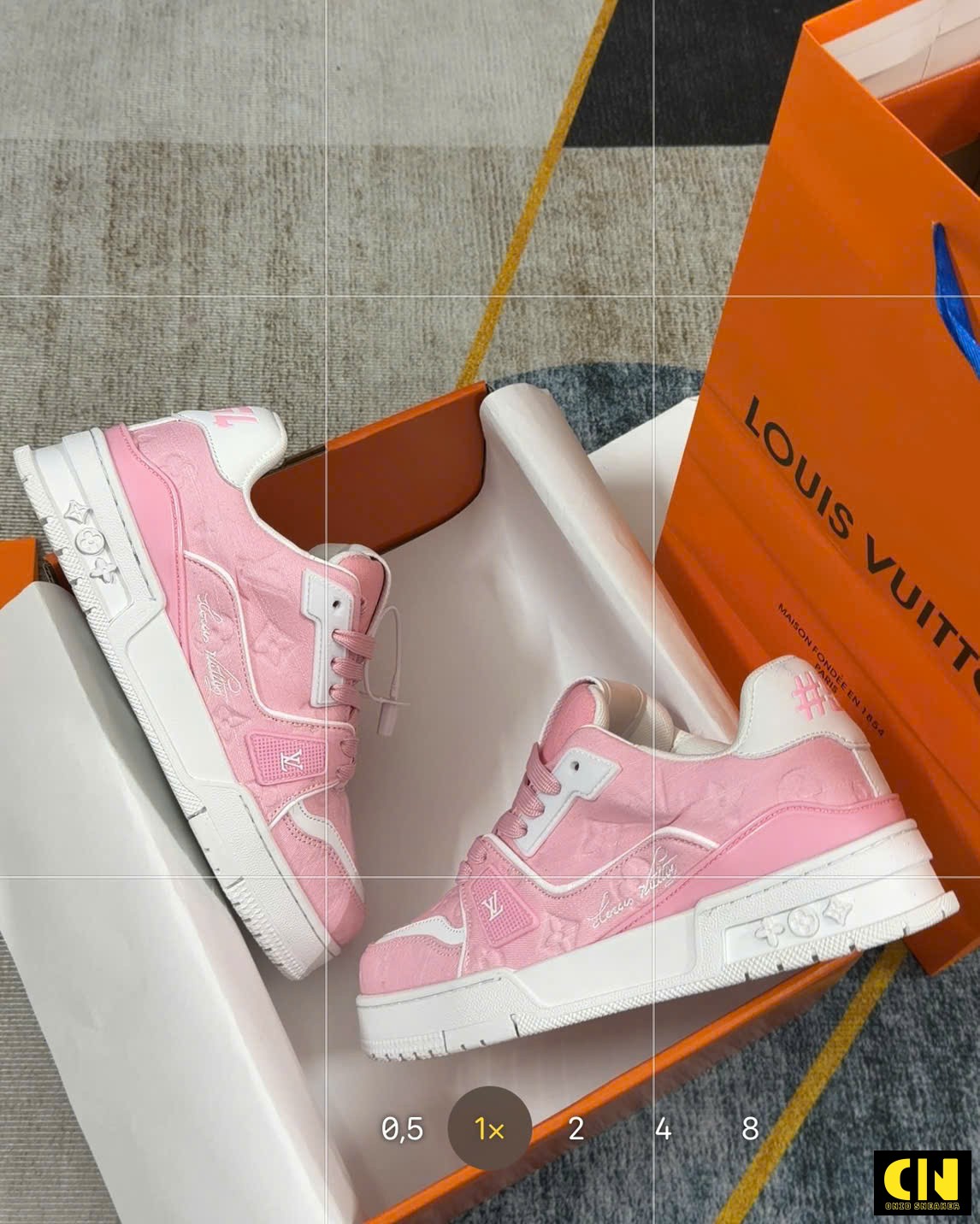 Giày Thể Thao Nữ Louis Vuitton Lv Trainer 54 Trắng Hồng Giày Thể Thao Nữ Louis Vuitton LV Trainer 54 Trắng Hồng