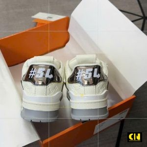 Giay Thoi Trang Louis Vuitton Lv Trainer 54 White Gray Monogram Giày Thời Trang Louis Vuitton LV Trainer 54 White Gray Monogram