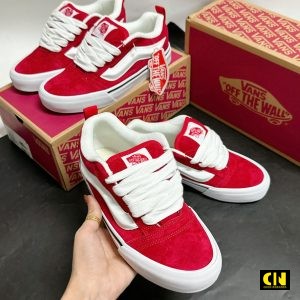 Giay Vans Knu Skool Do Trang Giày Vans Knu Skool Đỏ Trắng