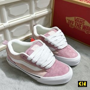 Giay Vans Knu Skool Hong Pastel Trang Giày Vans Knu Skool Hồng Pastel Trắng