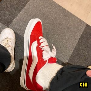 Giay Vans Knu Skool Red White Giày Vans Knu Skool Red White